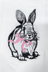 White Bunny Embroidered Bow Graphic Tee