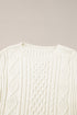 White Cable Knit Cropped Sweater