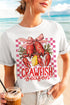 White Checkerboard Bow Crawfish Season Printed Crewneck T Shirt