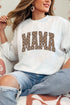 White Checkerboard MAMA Graphic Drop Shoulder Sweatshirt