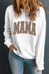 White Checkerboard MAMA Graphic Drop Shoulder Sweatshirt