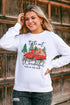 White Christmas Truck Letter Graphic Print Pullover Sweatshirt