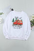 White Christmas Truck Letter Graphic Print Pullover Sweatshirt