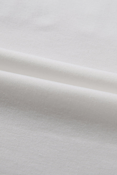 White Colorful Pumpkin Leopard Graphic Casual Tee