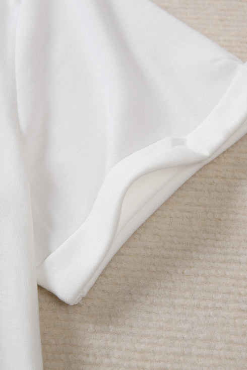 White Colorful Pumpkin Leopard Graphic Casual Tee