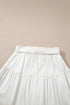 White Contrast Stitching Trim Knotted High Waist A-Line Mini Skirt