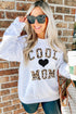 White Cool Mom Leopard Heart Print Pullover Sweatshirt