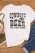 White Cow Boys & Beers Letters Graphic T-Shirt