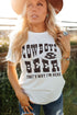 White Cow Boys & Beers Letters Graphic T-Shirt