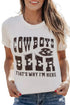 White Cow Boys & Beers Letters Graphic T-Shirt