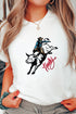 White Cowboy Howdy Embroidered Western Fashion T Shirt