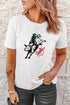 White Cowboy Howdy Embroidered Western Fashion T Shirt