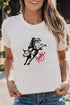 White Cowboy Howdy Embroidered Western Fashion T Shirt