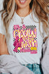 White Crawfish Checkered Pattern Graphic Tee