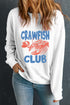 White CRAWFISH CLUB Printed Drop Shoulder Sweatshirt