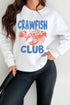 White CRAWFISH CLUB Printed Drop Shoulder Sweatshirt