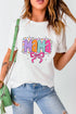 White Cute MaMa Bow Graphic Crewneck T Shirt