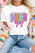 White Cute MaMa Bow Graphic Crewneck T Shirt