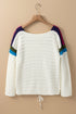 White Daisy Flower Pointelle Knit Sweater