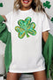 White Dreamy Clover Print St Patricks Day Tunic T Shirt