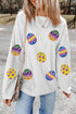 White Easter Egg Corded Oversized Sweatshirt