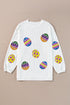 White Easter Egg Corded Oversized Sweatshirt