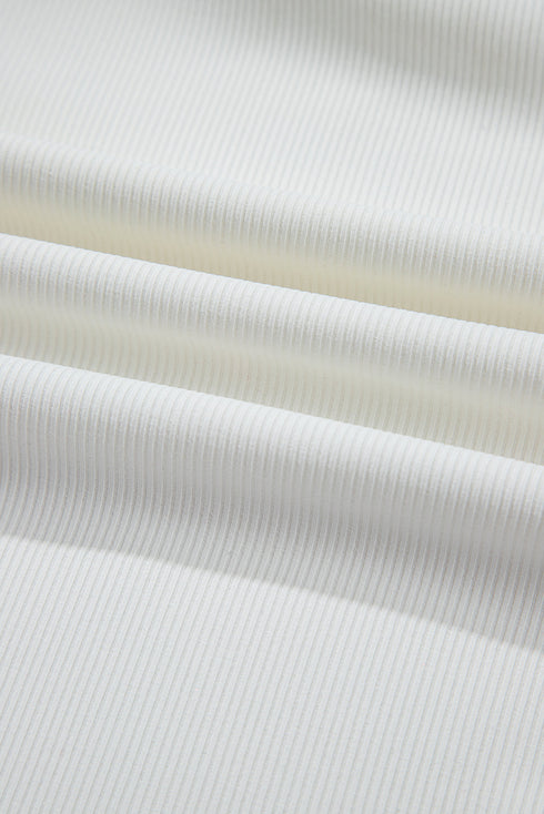 White Eyelet Ruffle Sleeve Slim Fitted Top