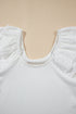 White Eyelet Ruffle Sleeve Slim Fitted Top