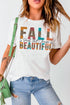 White Fall Beautiful Leopard Print Short Sleeve T Shirt
