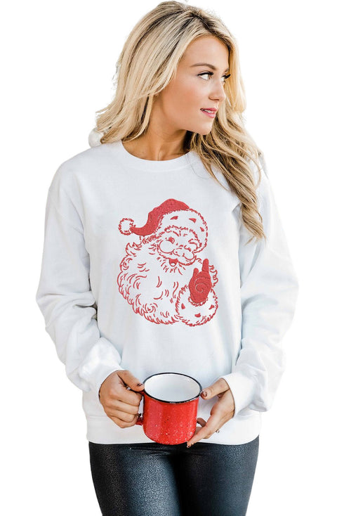 White Father Christmas Embroidered Sweatshirt