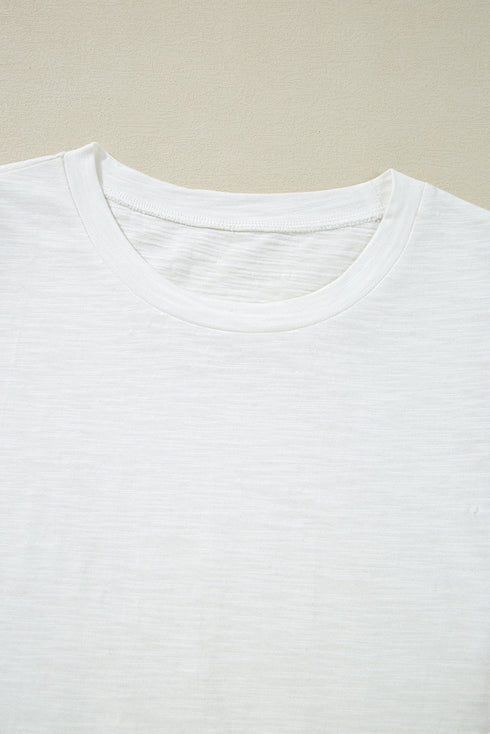 White Floral Lace Eyelet Patched Butterfly Sleeve Blouse