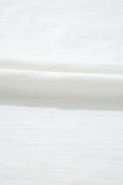 White Floral Lace Eyelet Patched Butterfly Sleeve Blouse