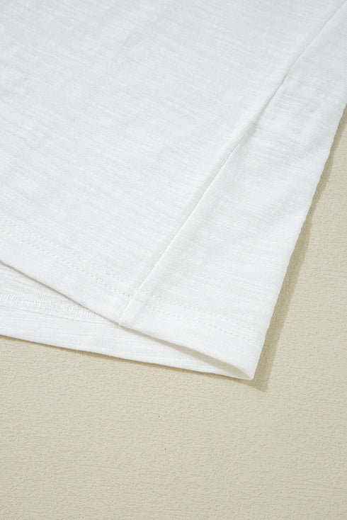 White Floral Lace Eyelet Patched Butterfly Sleeve Blouse