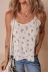 White Floral Pleated Big Bow Back Spaghetti Straps Tank Top