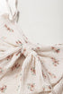 White Floral Pleated Big Bow Back Spaghetti Straps Tank Top