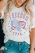 White Freedom Eagle Flag Print 1776 Graphic Tee