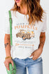 White Fresh Pumpkins Leopard Truck Graphic Tee