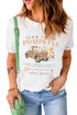 White Fresh Pumpkins Leopard Truck Graphic Tee