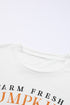White Fresh Pumpkins Leopard Truck Graphic Tee