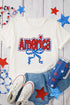 White Funky America Letter Bow Printed T Shirt