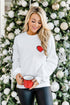 White Heart Shaped Embroidered Pullover Sweatshirt