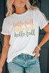White Hello Fall Digital Graphic Casual T Shirt