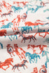 White Horse Galloping Allover Print Split Neck Plus Size Blouse