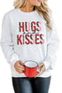 White Hugs And Kisses Leopard Long Sleeve Sweatshirt