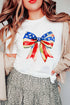 White Independence Day Splash Bow Pattern T Shirt