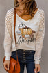 White Its Fall Y'All! Pumpkin Graphic Print V Neck Top
