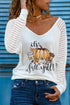 White Its Fall Y'All! Pumpkin Graphic Print V Neck Top