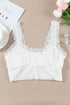 White Lace Crochet Rib Knitted Crop Top