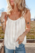 White Lace Crochet Ruffled Buttoned Loose Fit Tank Top