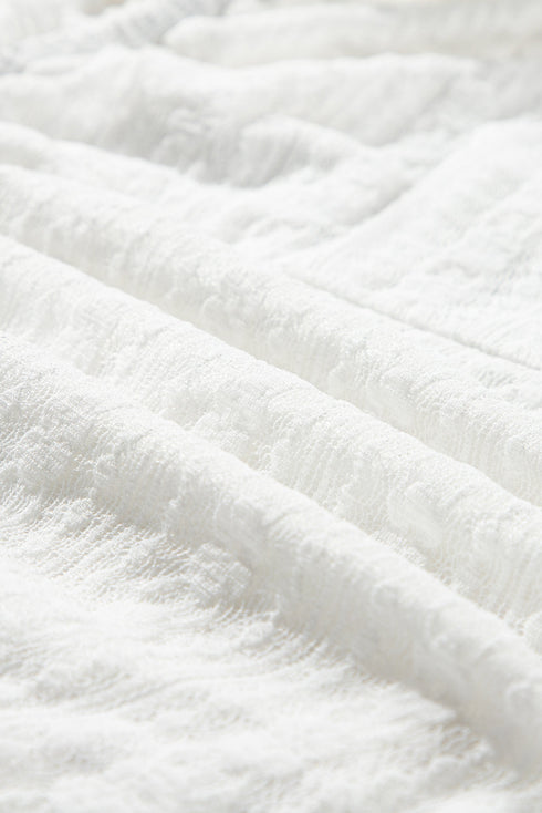 White Lace Spaghetti Strap V Neck Loose Fit Romper